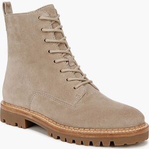 Vince Cabria Lug Water Resistant Lace-Up Boots in Dark Clay